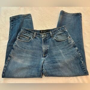 Lanesboro sz 33X30 blue denim, preowned, 16.5w, rise 12”, inseam 30”